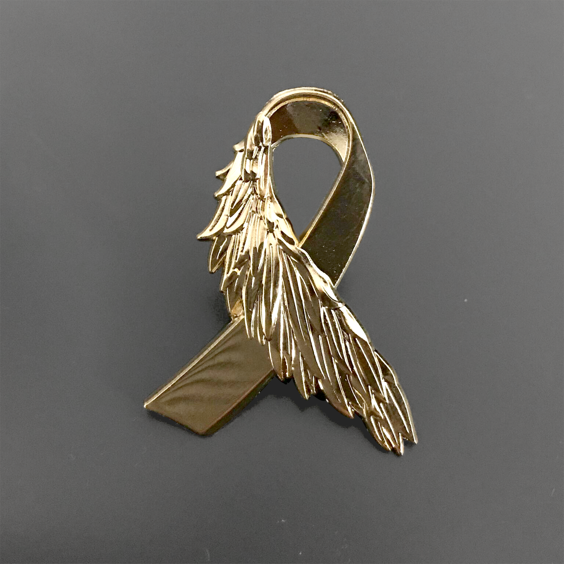 Wing Ribbon Lapel Pin