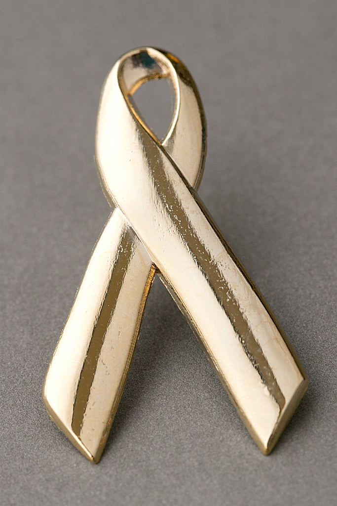 Gold Ribbon Lapel Pin